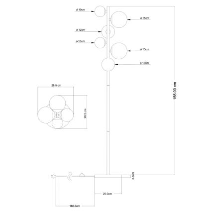 Globo - LED Grīdas stāvlampa 6xG9/3W/230V misiņš