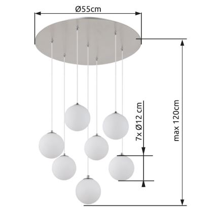 Globo - LED Lustra ar auklu 7xG9/3,5W/230V balta