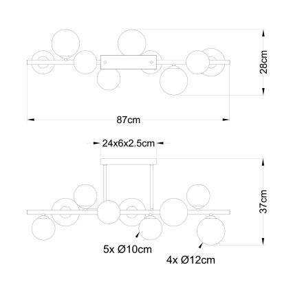 Globo - LED Lustra ar stieni 9xG9/3W/230V hroms