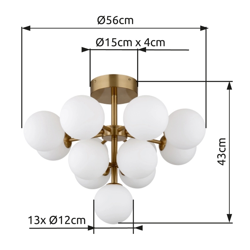 Globo - Virsapmetuma lustra 13xG9/5W/230V d. 56 cm zelta