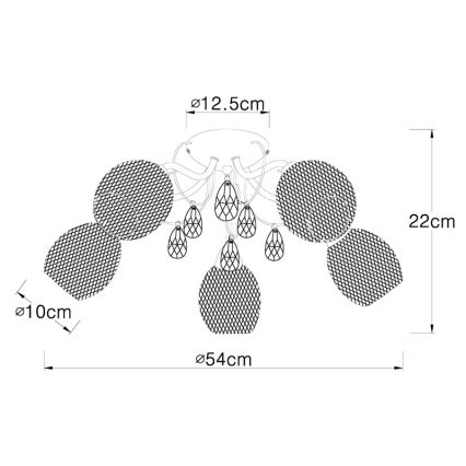 Globo - Virsapmetuma lustra 5xE14/40W/230V