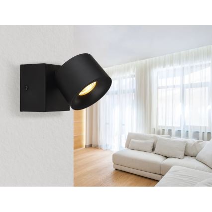 Globo - LED Sienas starmetis LED/6W/230V melna