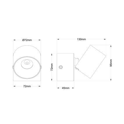 Globo - LED sienas akcenta gaismeklis LED/6W/230V
