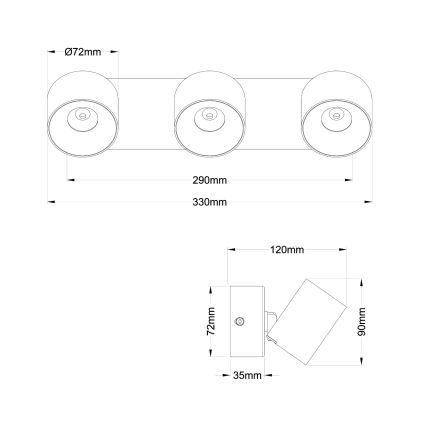 Globo - LED virziena gaismeklis 3xLED/6W/230V