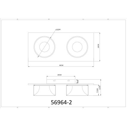 Globo - LED griestu lampa LED/24W/230V 3000K 46x20 cm misiņš