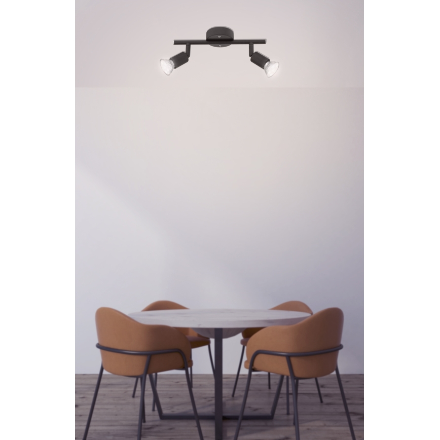 Globo - LED Starmetis 2xGU10/3W/230V melna