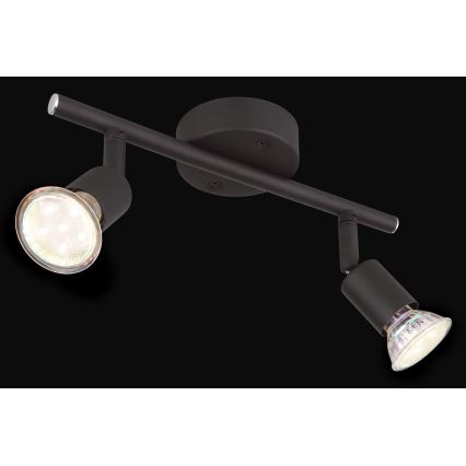 Globo - LED Starmetis 2xGU10/3W/230V melna