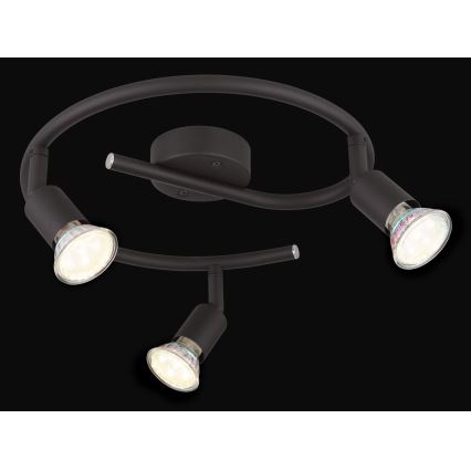 Globo - LED Starmetis 3xGU10/3W/230V melna