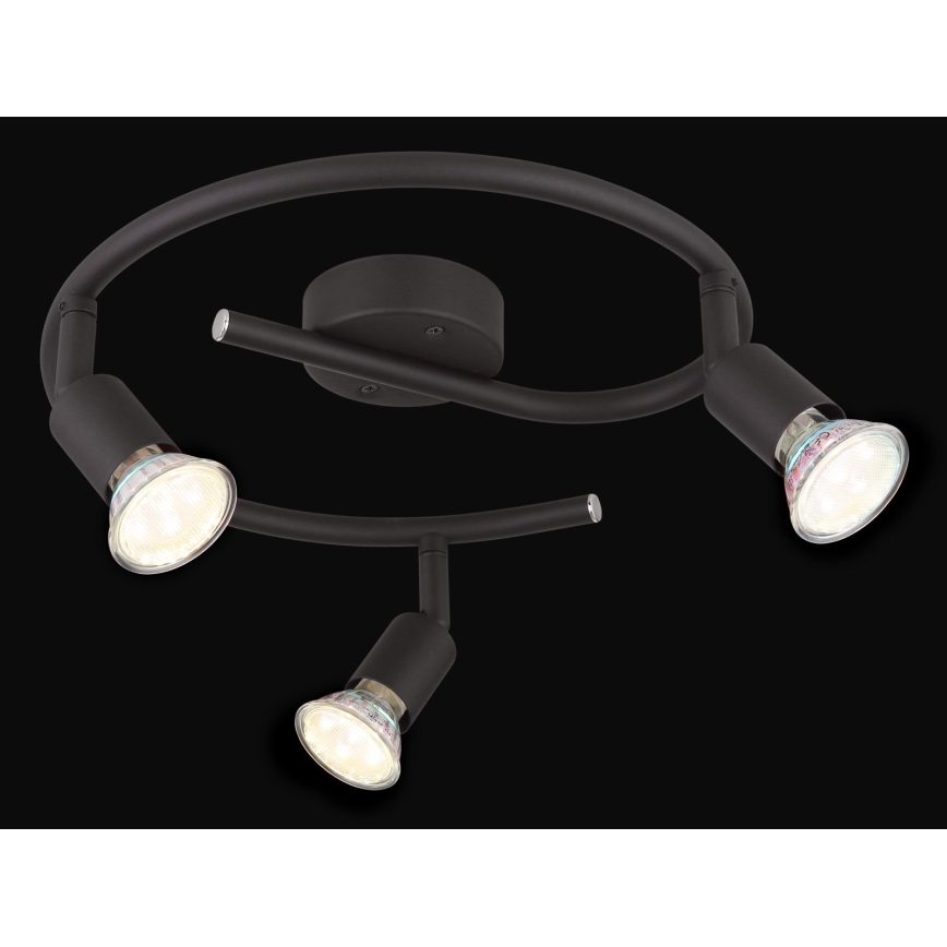 Globo - LED Starmetis 3xGU10/3W/230V melna