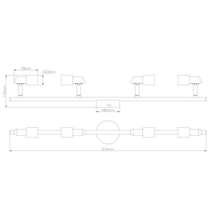 Globo - LED Starmetis 4xGU10/3W/230V