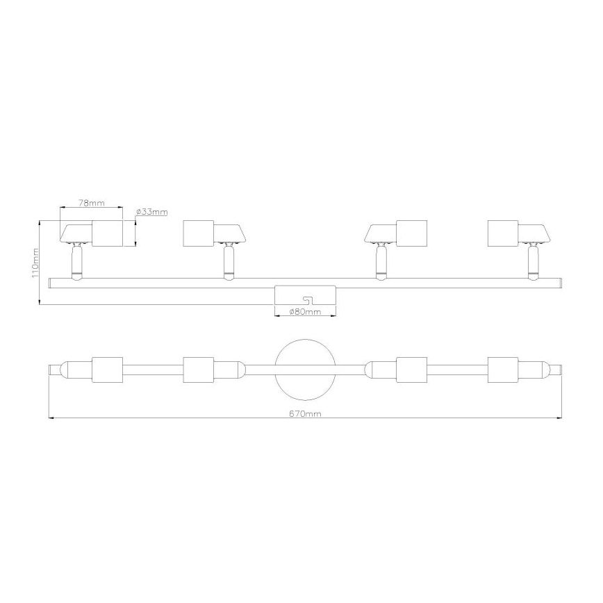 Globo - LED Starmetis 4xGU10/3W/230V