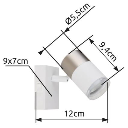 Globo - Sienas starmetis 1xGU10/25W/230V balta/matēts hroms