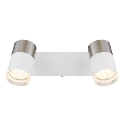 Globo - Starmetis 2xGU10/25W/230V balta/matēts hroms