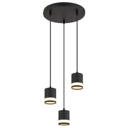 Globo - LED Lustra ar auklu 3xGX53/7W/230V 3000K melna