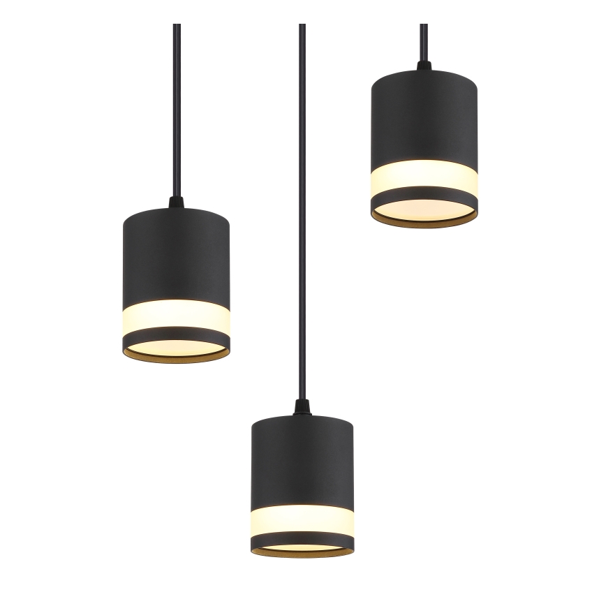 Globo - LED Lustra ar auklu 3xGX53/7W/230V 3000K melna