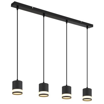 Globo - LED Lustra ar auklu 4xGX53/7W/230V 3000K melna