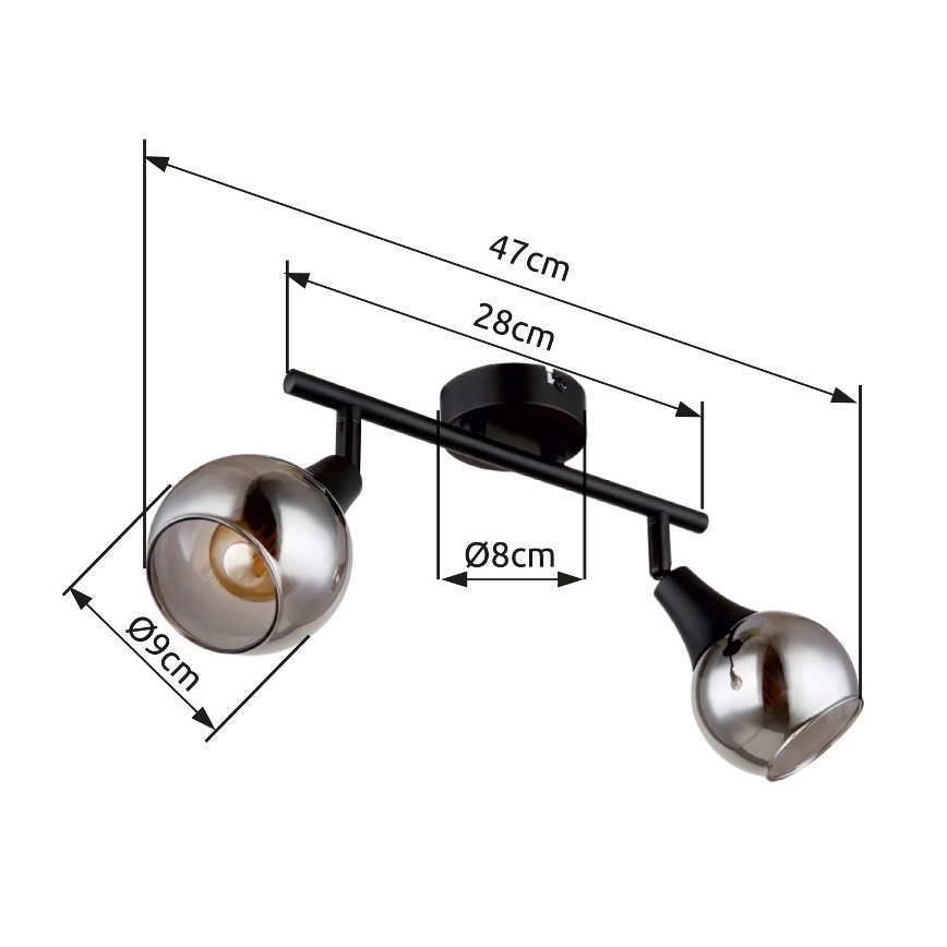 Globo - Starmetis 2xE14/40W/230V melna