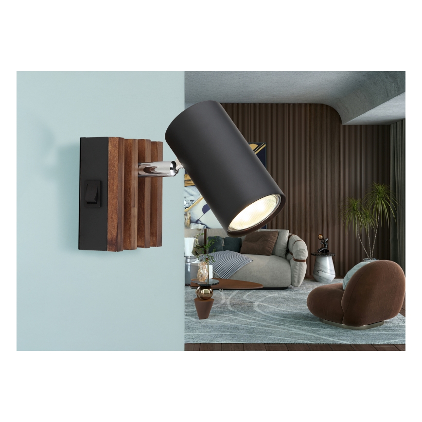 Globo - Sienas starmetis 1xGU10/25W/230V melna