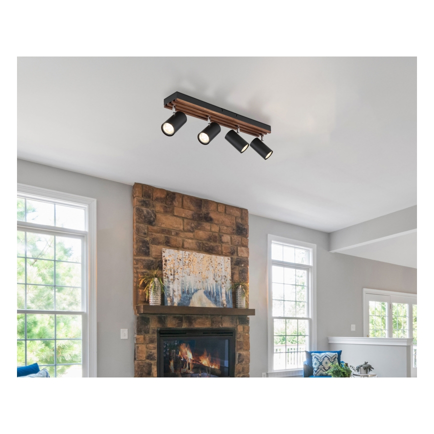 Globo - Starmetis 4xGU10/25W/230V melna