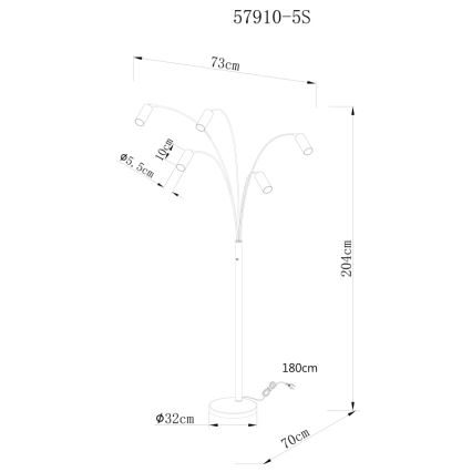 Globo - Grīdas stāvlampa 5xGU10/35W/230V