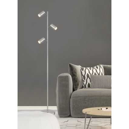 Globo - Grīdas stāvlampa 3xGU10/5W/230V matēts hroms