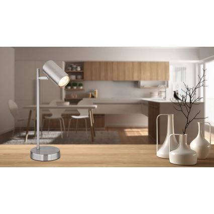 Globo - Galda lampa 1xGU10/5W/230V matēts hroms