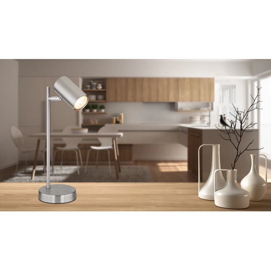 Globo - Galda lampa 1xGU10/5W/230V matēts hroms