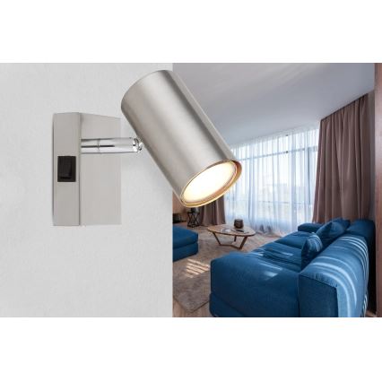 Globo - Sienas starmetis 1xGU10/25W/230V matēts hroms