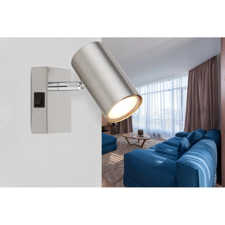 Globo - Sienas starmetis 1xGU10/25W/230V matēts hroms