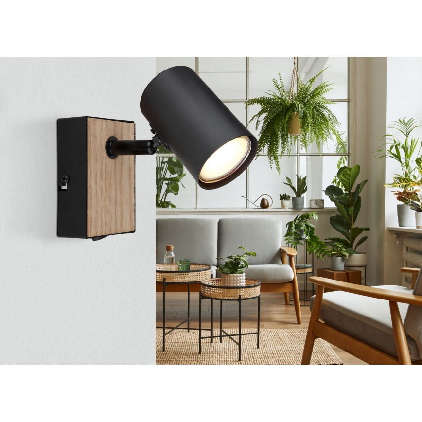 Globo - sienas prožektors 1xGU10/25W/230V melns/brūns