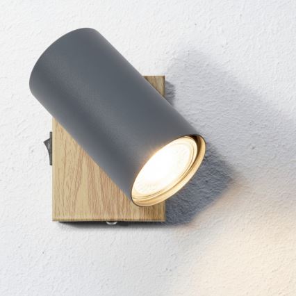 Globo - Sienas starmetis 1xGU10/25W/230V pelēks/brūns