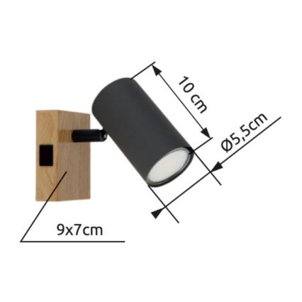 Globo - Sienas starmetis 1xGU10/25W/230V pelēks/brūns