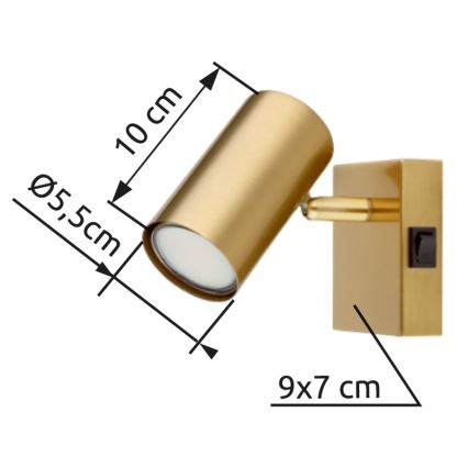 Globo - Sienas starmetis 1xGU10/25W/230V zelta