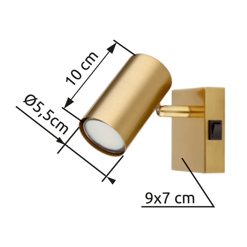 Globo - Sienas starmetis 1xGU10/25W/230V zelta
