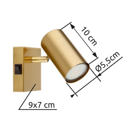 Globo - Sienas starmetis 1xGU10/25W/230V zelta