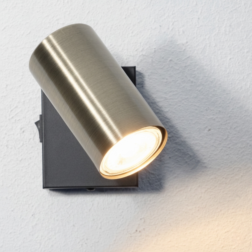 Globo - Sienas starmetis 1xGU10/25W/230V melns/misiņa