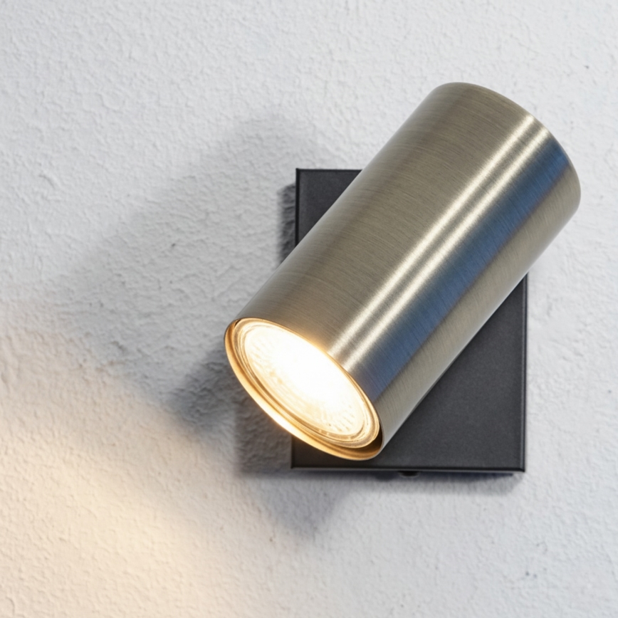 Globo - Sienas starmetis 1xGU10/25W/230V melns/misiņa