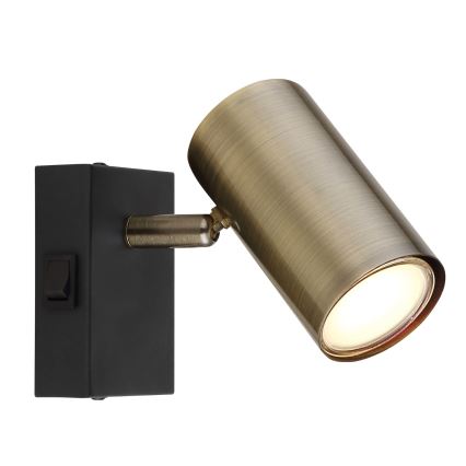 Globo - Sienas starmetis 1xGU10/25W/230V melns/misiņa