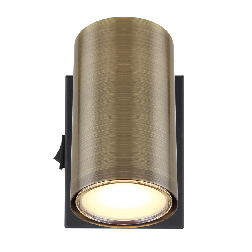 Globo - Sienas starmetis 1xGU10/25W/230V melns/misiņa