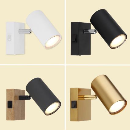 Globo - Sienas starmetis 1xGU10/25W/230V melns/misiņa