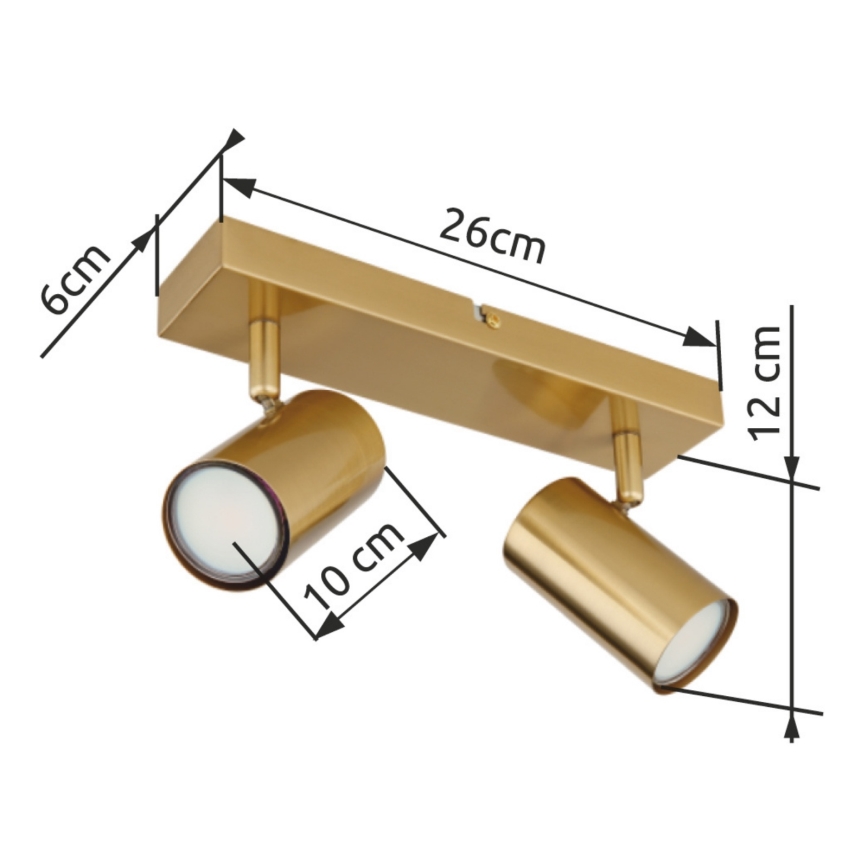 Globo - Starmetis 2xGU10/35W/230V zelta