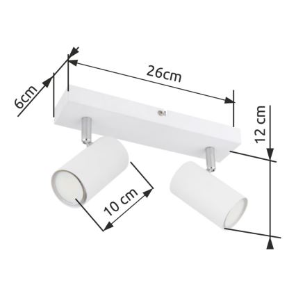 Globo - Starmetis 2xGU10/35W/230V balts