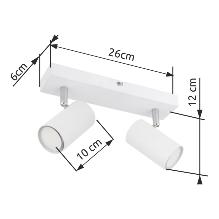 Globo - Starmetis 2xGU10/35W/230V balts