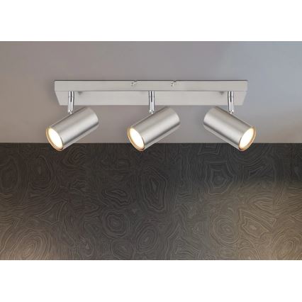 Globo - punktveida gaismeklis 3xGU10/35W/230V matēts hroms