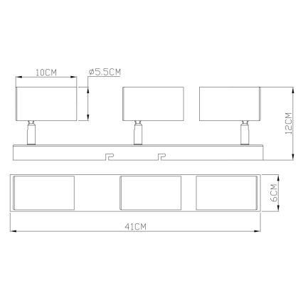 Globo - Starmetis 3xGU10/35W/230V melns