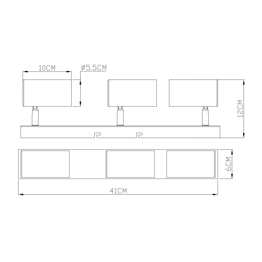 Globo - Starmetis 3xGU10/35W/230V melns