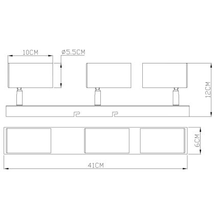 Globo - Starmetis 3xGU10/35W/230V pelēks/brūns