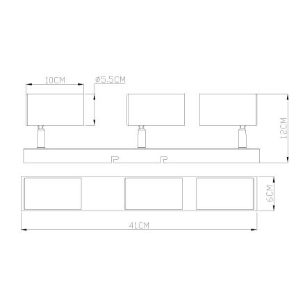 Globo - Starmetis 3xGU10/25W/230V oranža