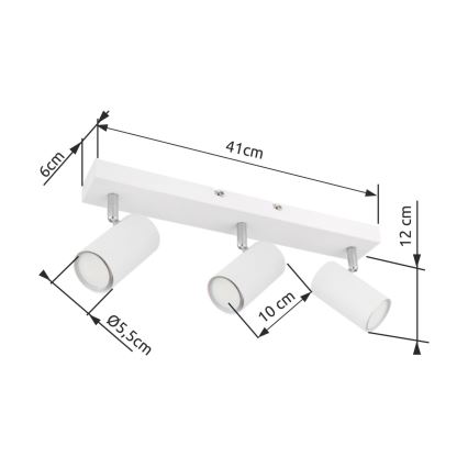 Globo - Starmetis 3xGU10/35W/230V balts