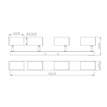 Globo - Starmetis 4xGU10/35W/230V melns